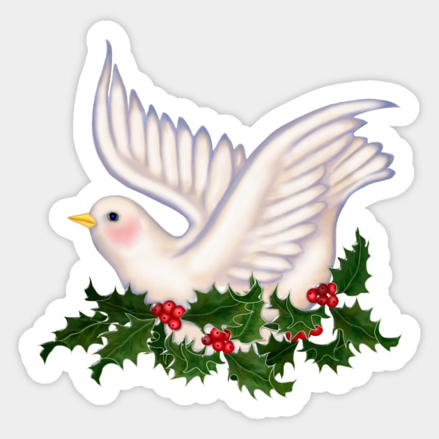 Dove and Holly Sticker by SpiceTree
